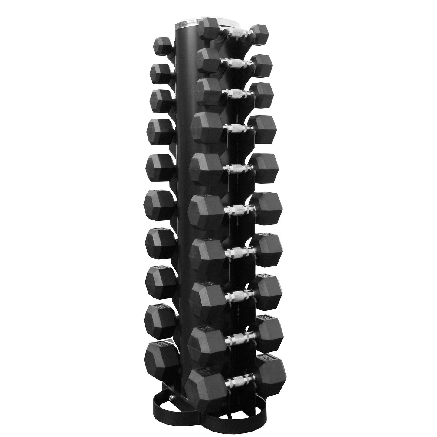 Titanium USA 1-10kg Rubber Hex Dumbbells with Stand