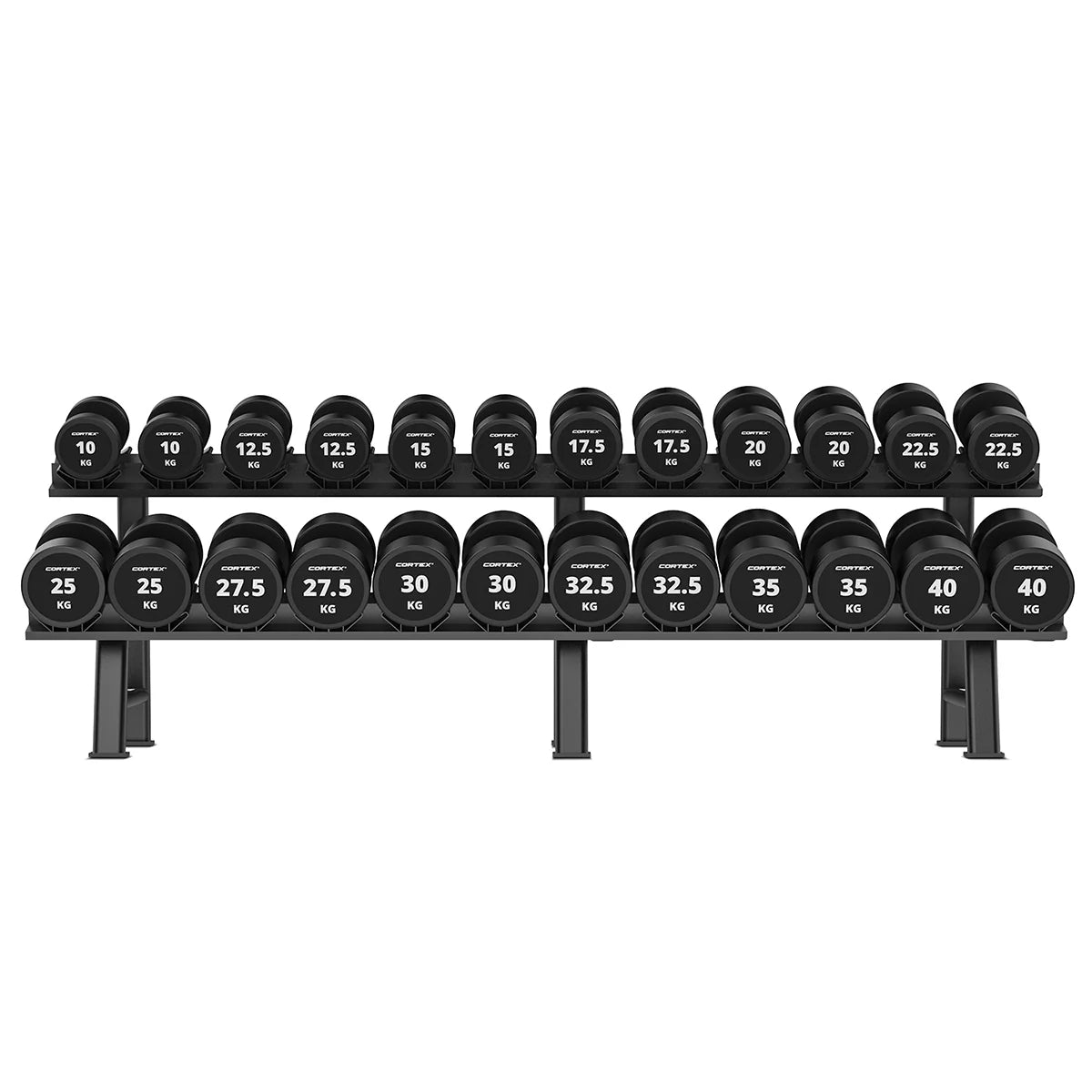 Cortex 575kg Pro Dumbbell Set 10kg-40kg (12 Pairs) - Manic Fitness