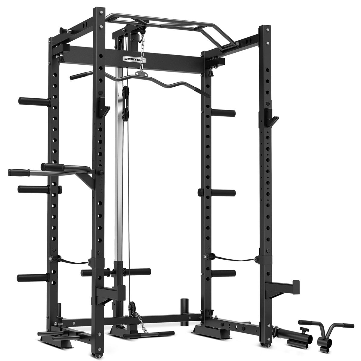 CORTEX PR-4 Foldable Squat & Power Rack + BN-9 Bench + 130kg Olympic Bumper Weight and Barbell Package