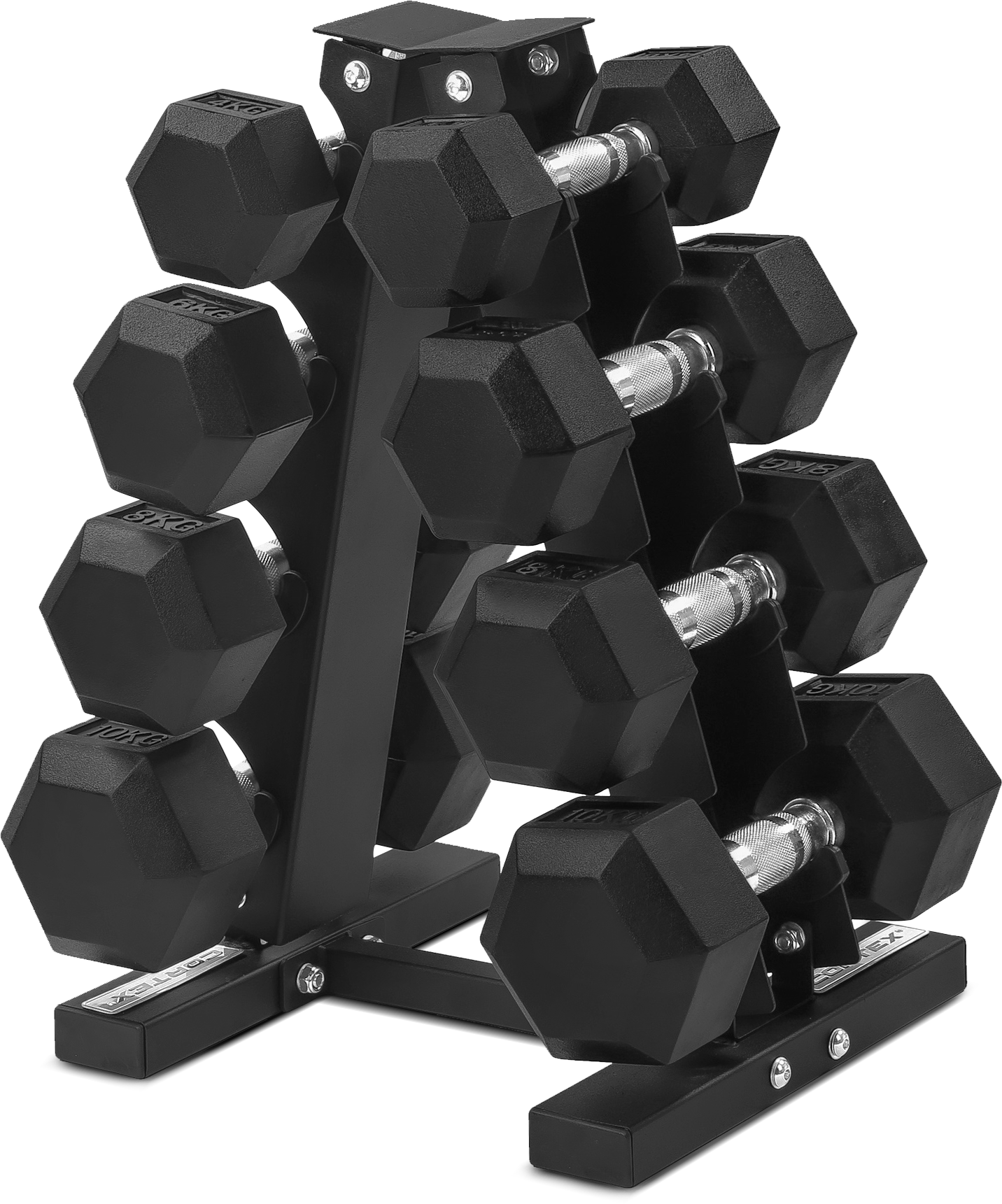 Cortex Hex Dumbbell 4kg - 10kg Set (4 Pairs) & Stand