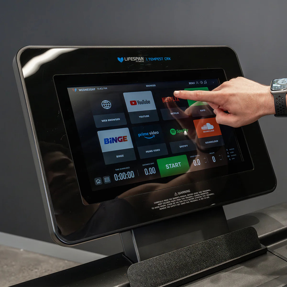 Tempest CRX Commercial Smart Treadmill with 15.6" TFT Touch Display