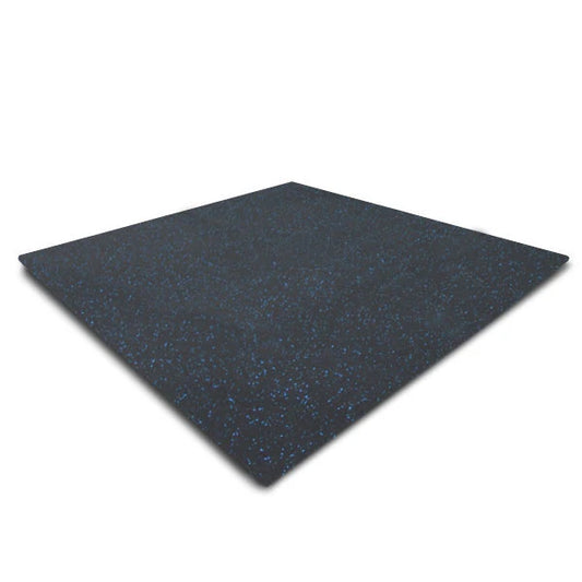 Heavy Duty 1m x 1m Rubber Gym Floor Tile with Blue Fleck