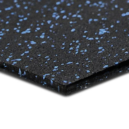 Heavy Duty 1m x 1m Rubber Gym Floor Tile with Blue Fleck