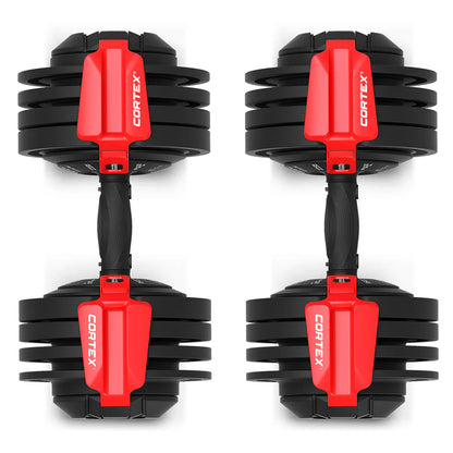 Cortex Revolock V2 48kg Adjustable Dumbbell + Barbell + Kettlebell All-in-One Set (24kg Pair) with Stand