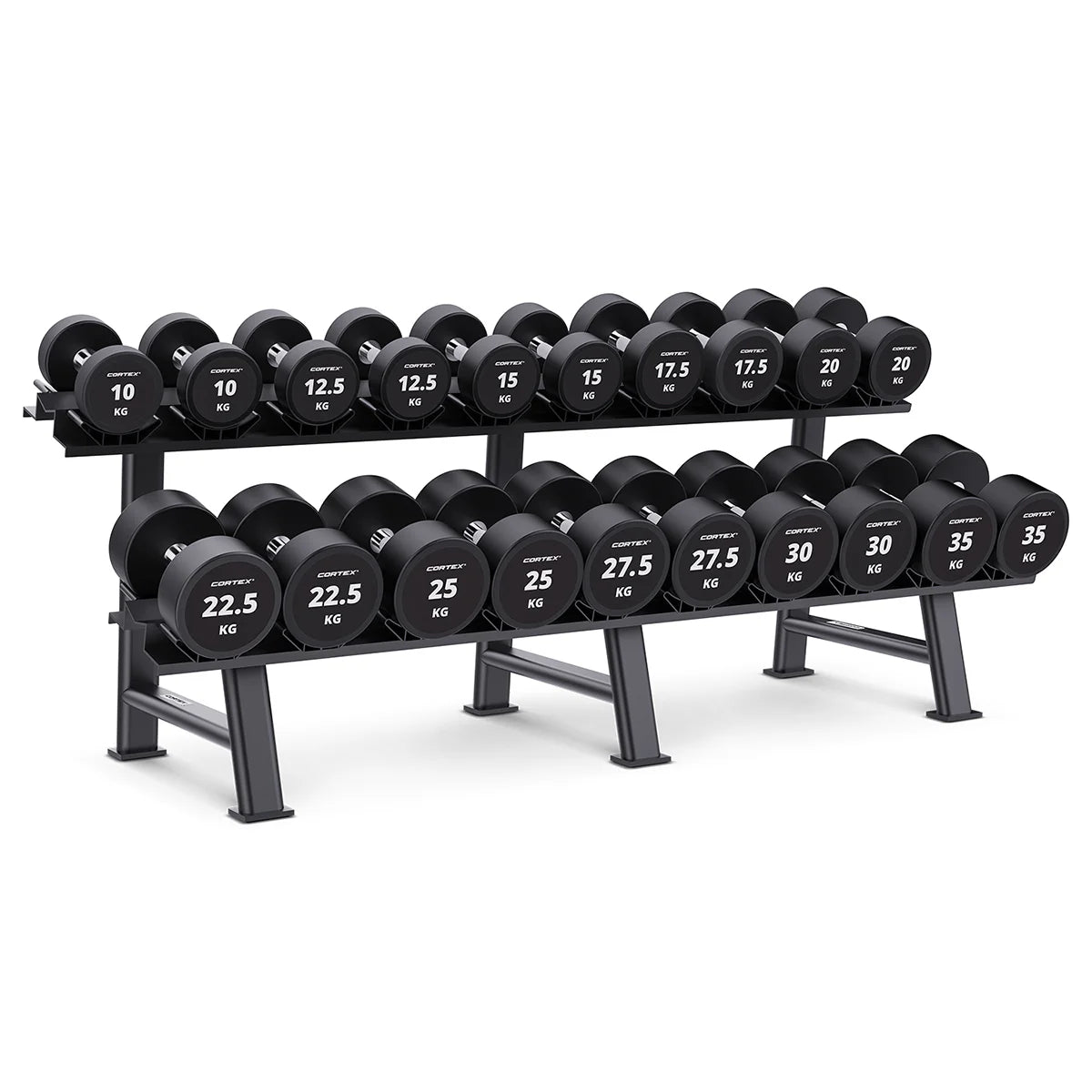 Cortex 430kg Pro Dumbbell Set (10-35kg, 10 Pairs) - Manic Fitness