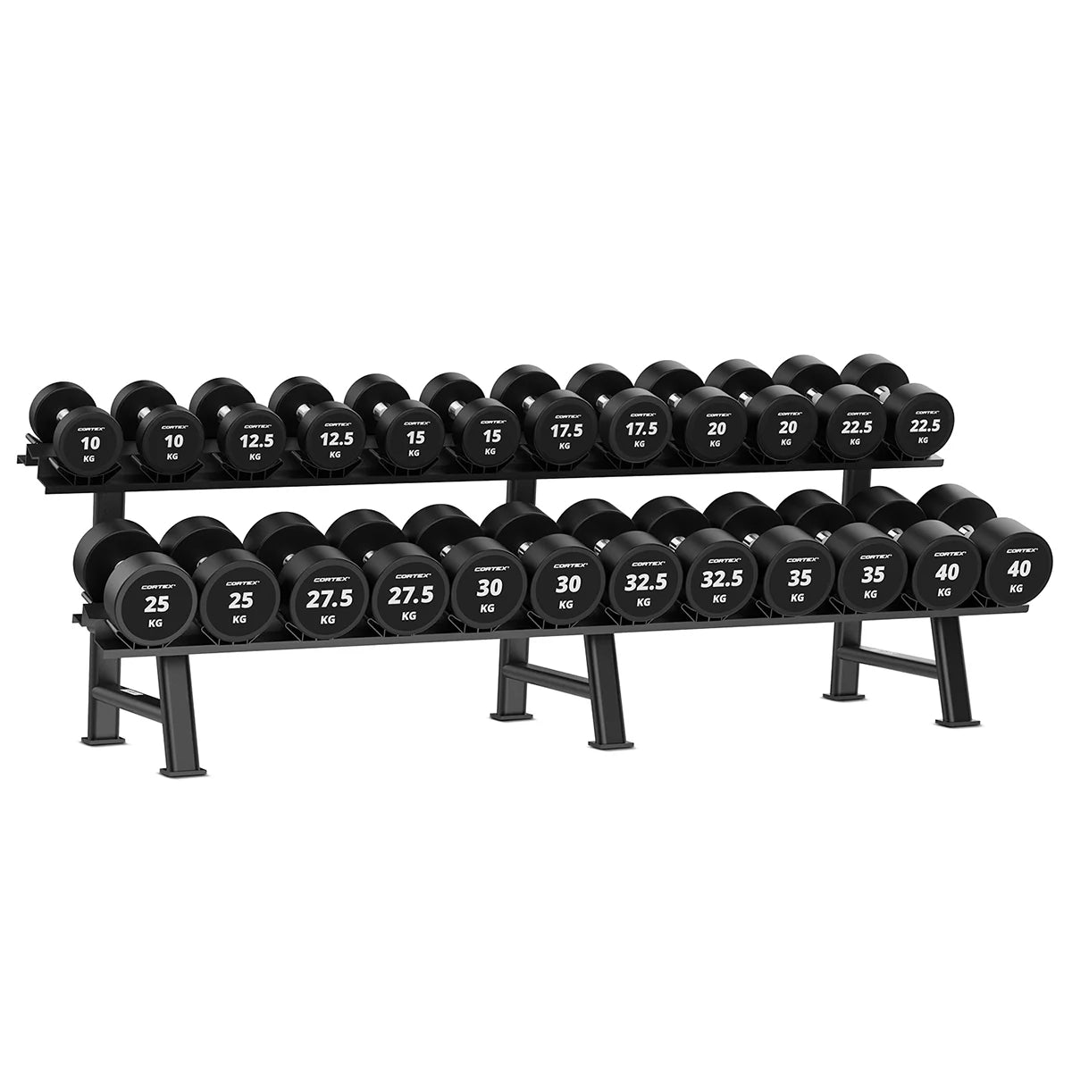 Cortex 575kg Pro Dumbbell Set 10kg-40kg (12 Pairs) - Manic Fitness