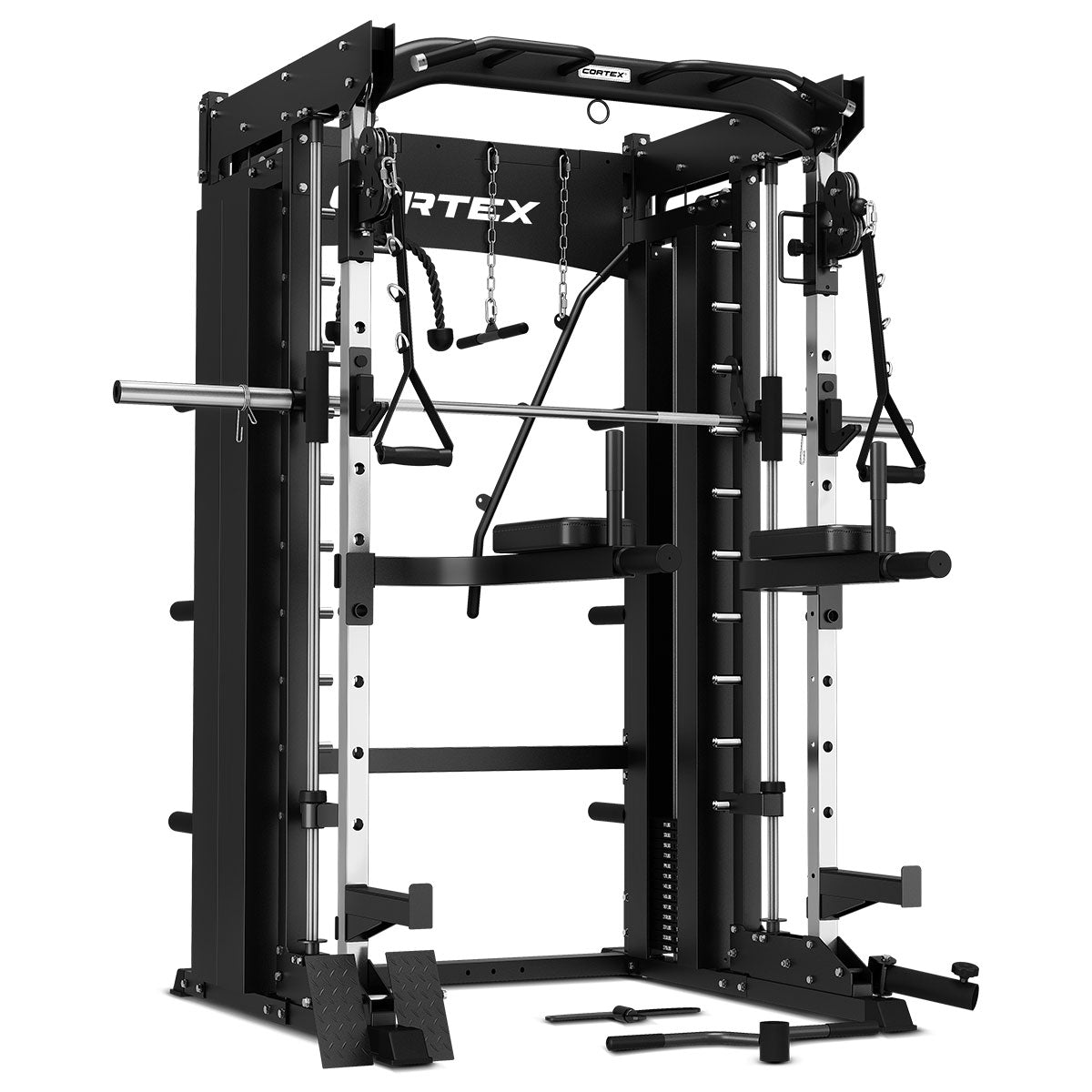 CORTEX SM-26 6-in-1 Power Rack with Dual Stack Smith & Cable Machine.