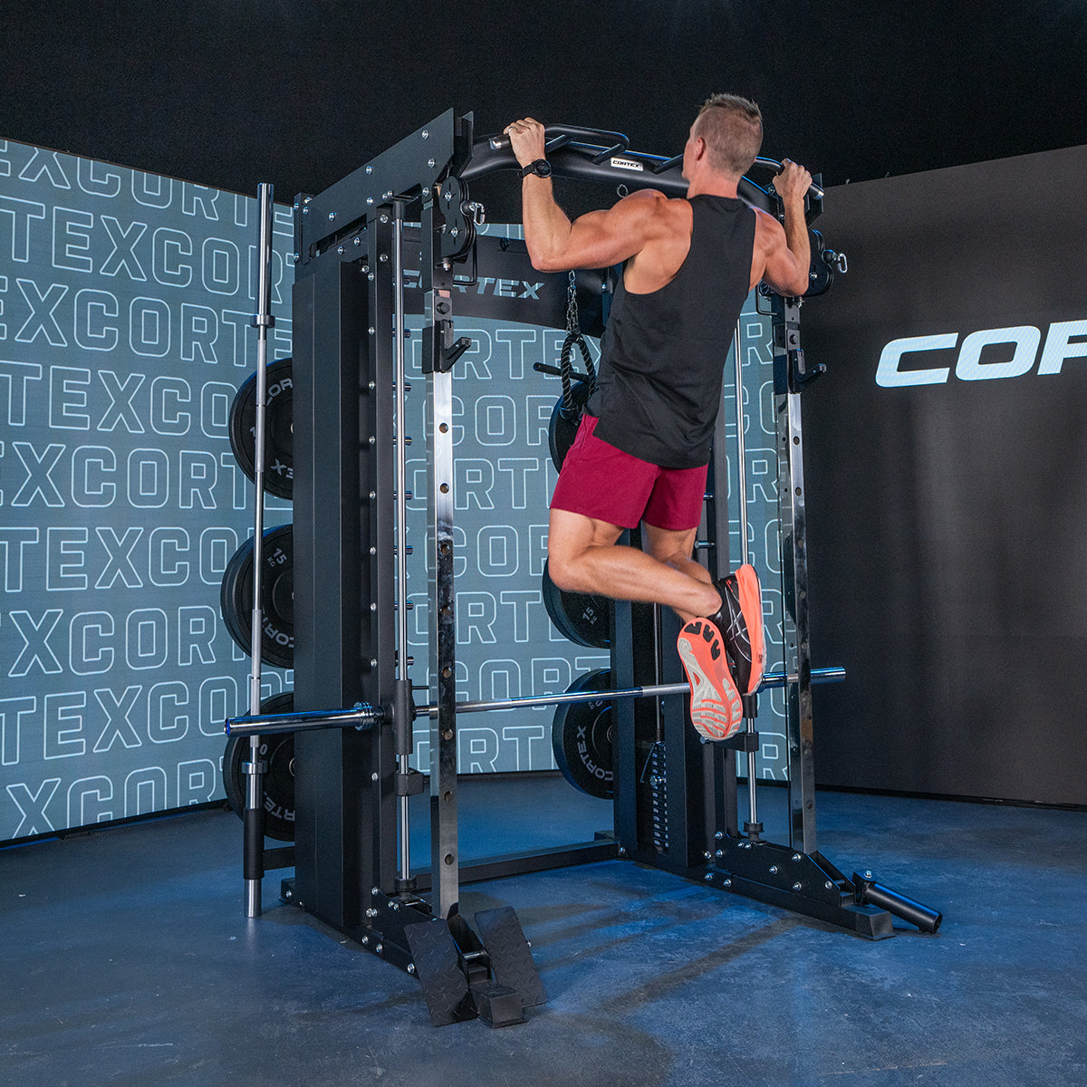 CORTEX SM-26 6-in-1 Power Rack with Dual Stack Smith & Cable Machine.