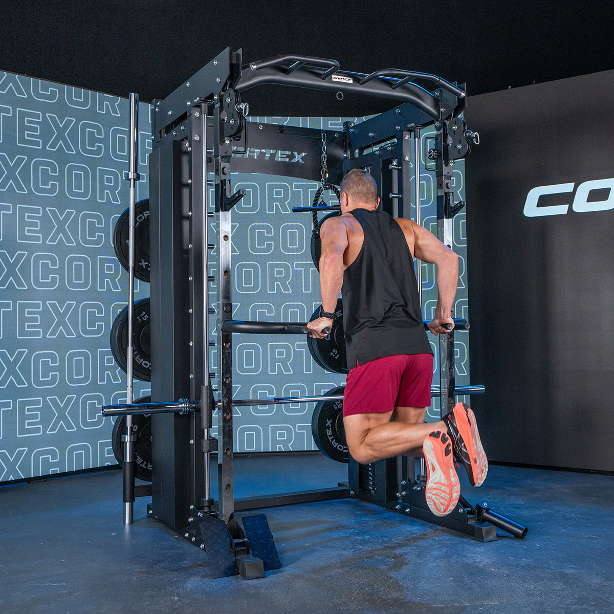 CORTEX SM-26 6-in-1 Power Rack with Dual Stack Smith & Cable Machine.