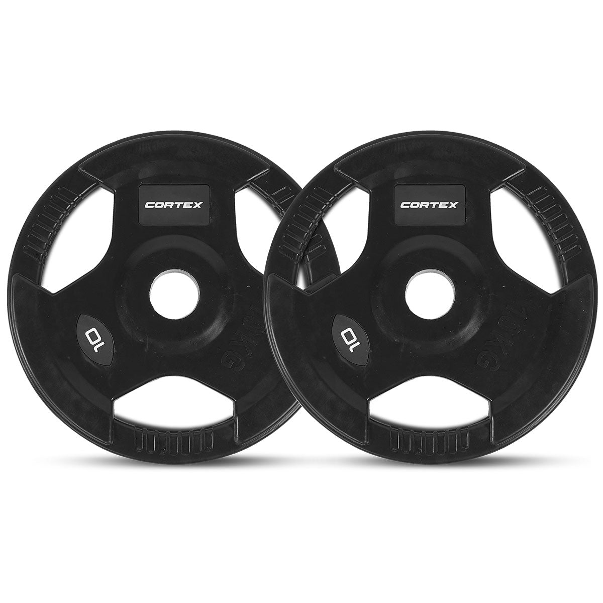 CORTEX 10kg Tri-Grip 50mm Olympic Plates (Pair)