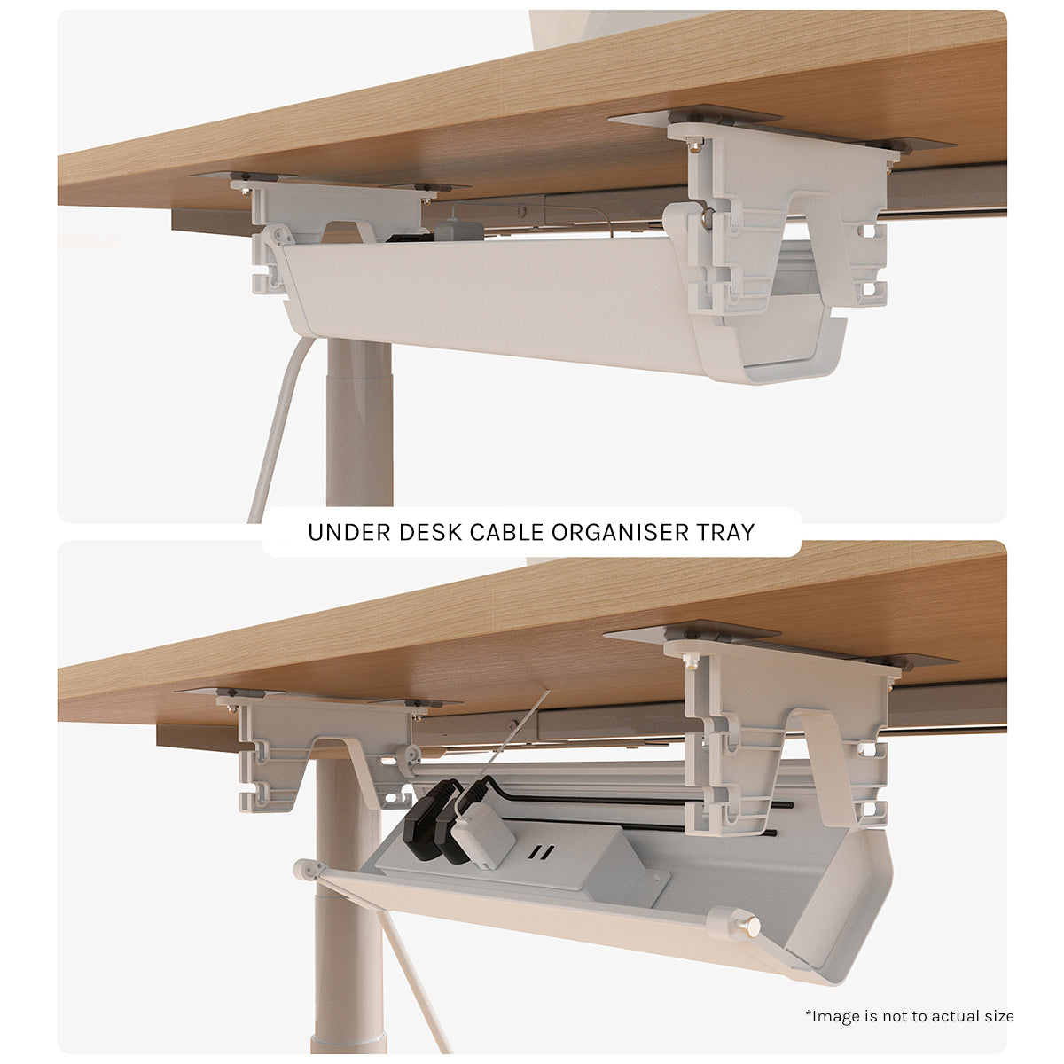 ErgoDesk Automatic Standing Desk 1500mm (Oak) + Cable Management Tray