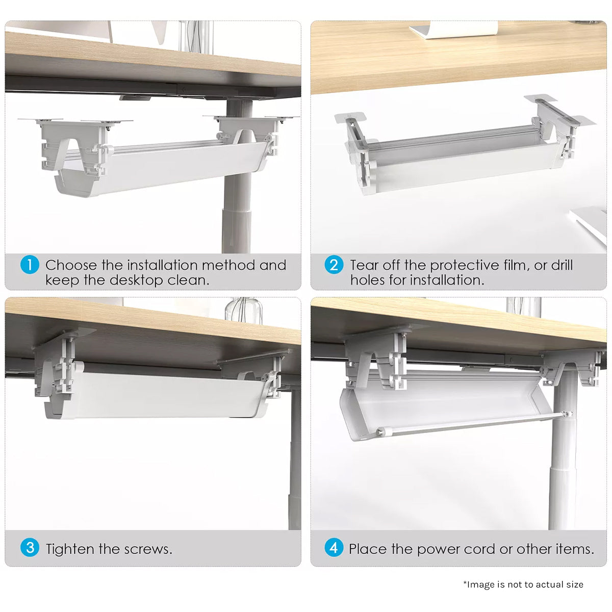 ErgoDesk Automatic Standing Desk 1500mm (Oak) + Cable Management Tray