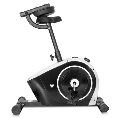 Cyclestation3 Exercise Bike with ErgoDesk Automatic Standing Desk 1500mm in White