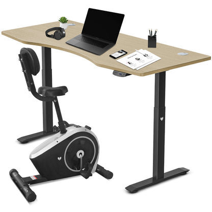 Cyclestation3 Exercise Bike with ErgoDesk Automatic Standing Desk 1800mm in Oak