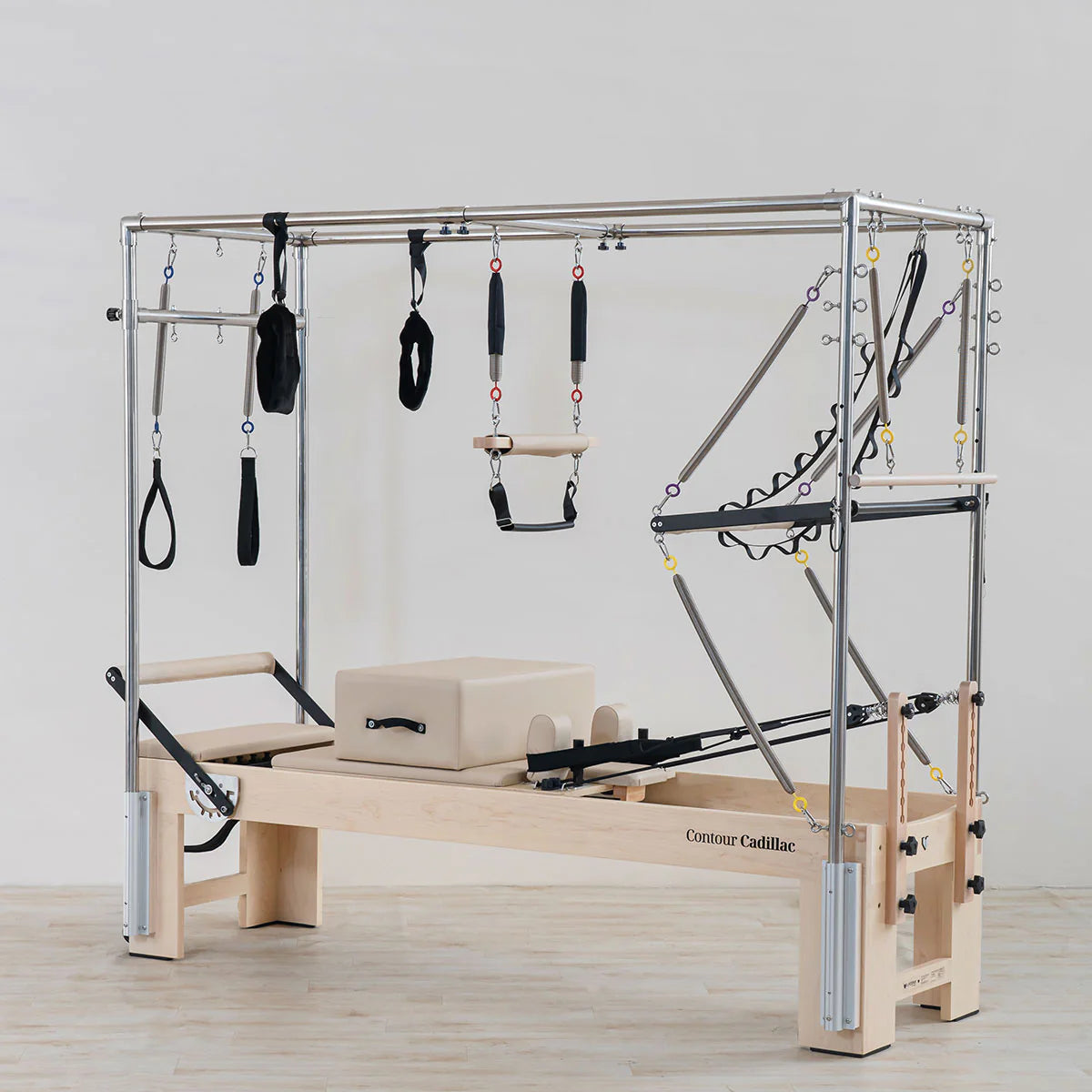 Contour Cadillac Pilates Reformer with Full Trapeze Table (Beige)