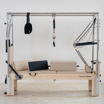 Contour Cadillac Pilates Reformer with Full Trapeze Table (Beige)