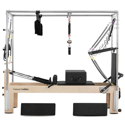 Contour Cadillac Pilates Reformer with Full Trapeze Table (Black)