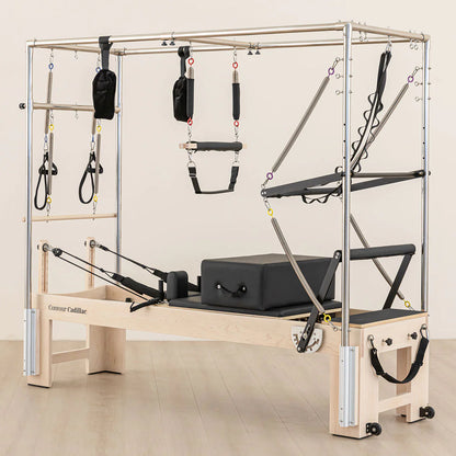 Contour Cadillac Pilates Reformer with Full Trapeze Table (Black)
