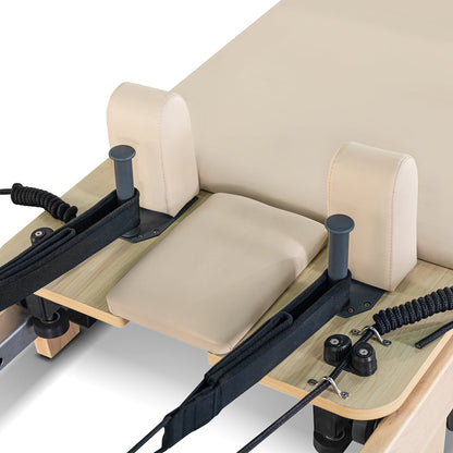 Contour Folding Wooden Pilates Reformer Machine (Beige)