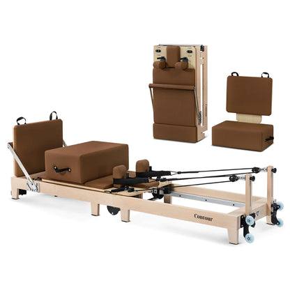 Contour Folding Wooden Pilates Reformer Machine (Espresso)