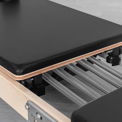 Contour Folding Wooden Pilates Reformer Machine (Black)