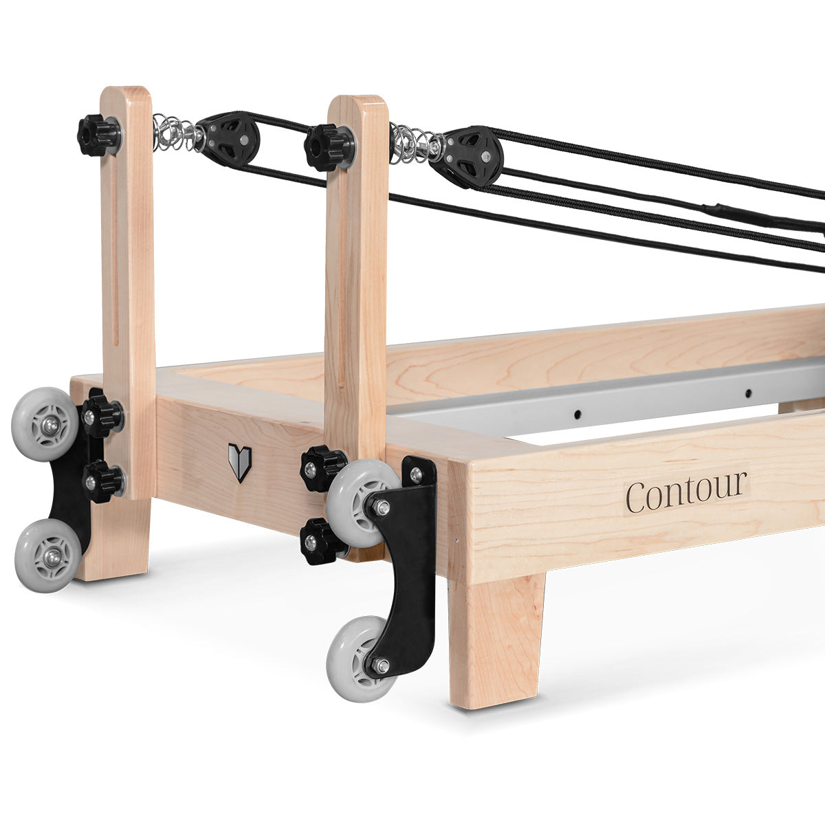 Contour Folding Wooden Pilates Reformer Machine (Black)