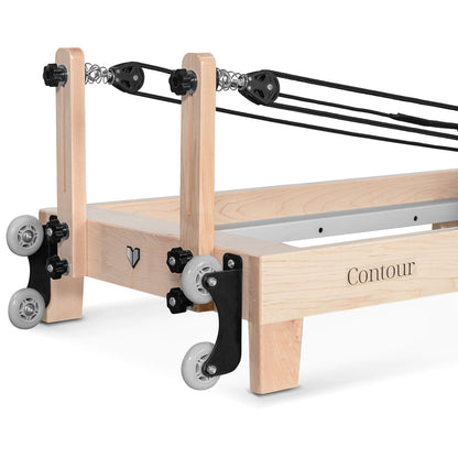 Contour Folding Wooden Pilates Reformer Machine (Black)