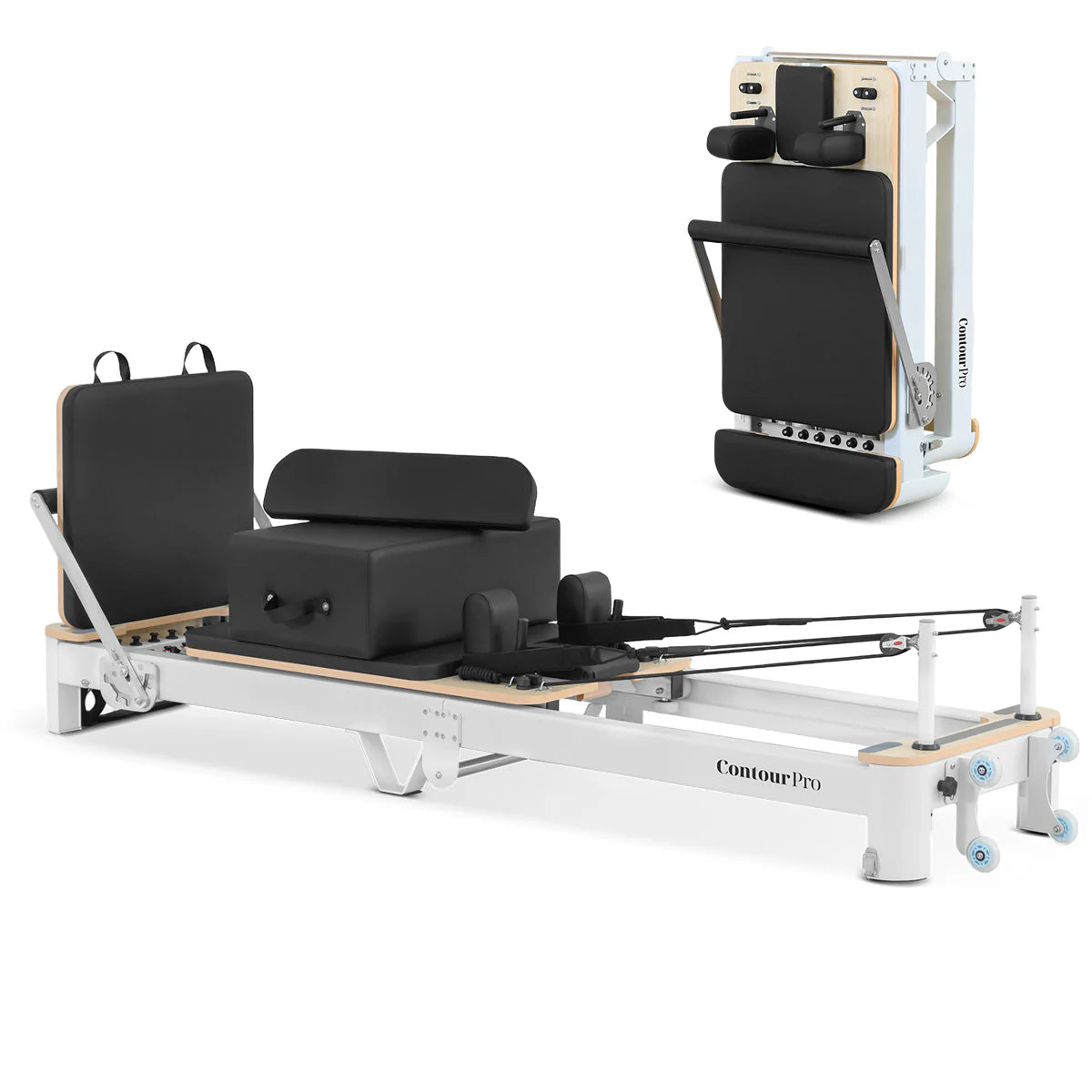 Contour Pro Folding Aluminium Pilates Reformer Machine (Black)