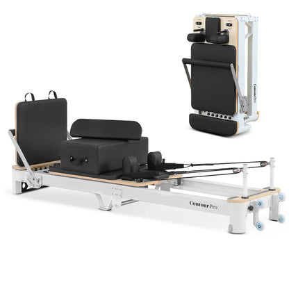 Contour Pro Folding Aluminium Pilates Reformer Machine (Black)
