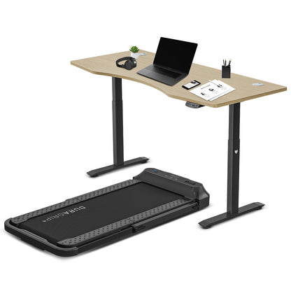 V-FOLD Treadmill with ErgoDesk Automatic Standing Desk 1800mm in Oak