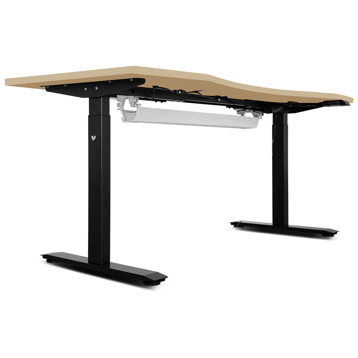 V-Fold Treadmill with ErgoDesk Automatic Oak Standing Desk 1500mm + Cable Management Tray