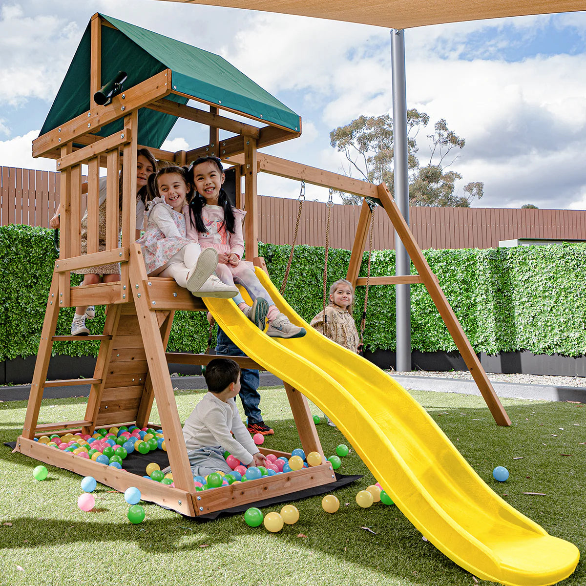 Lifespan Kids Greenvale Play Centre with 1.8m Yellow Slide