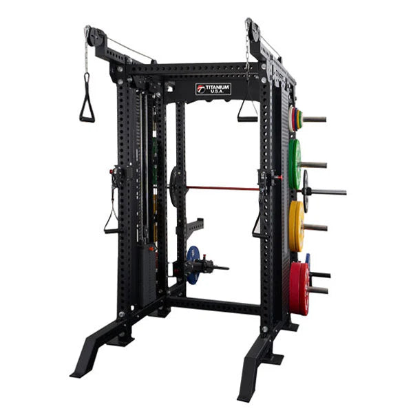 Titanium USA M90 Modular Series Functional Trainer with Squat Rack Combo