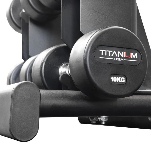 Titanium USA 1kg-10kg Pro Style Dumbbells with Rack Package