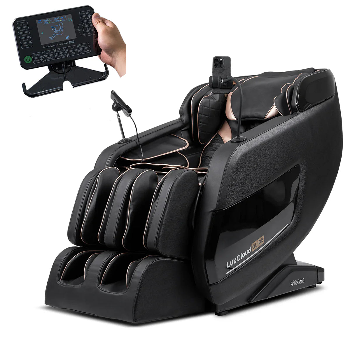 Regen8 LuxCloud Glide - Zero Gravity Heated Massage Chair with Full Size SL Track
