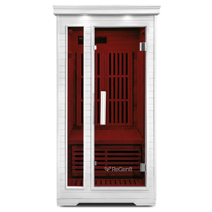 ReGen8 Solo Indoor - 1 Person Infrared Sauna (White)
