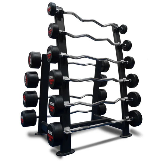 10kg-55kg Fixed Curl Barbell Package with Rack