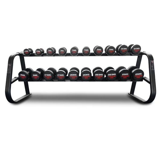 2.5kg-25kg Pro Style Dumbbell Set with Rack.