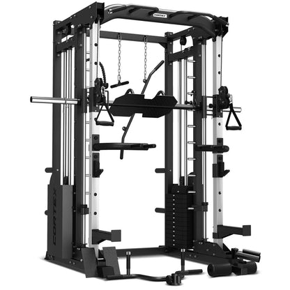 Cortem SM-25 6 in 1 Power Rack with Smith & Cable Machine + B9 Bench + 100kg Olympic Weight Plates & Barbell Package