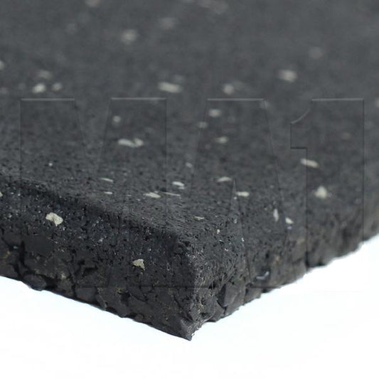 MA1 Rubber Gym Mat - 15mm Thick, Black with White Speck. - Manic Fitness